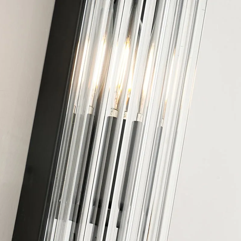 Bravira Ribbed Glass Wall Lamp - Nordic Modern Cylinder Sconce for Living Room and Entry KL2238