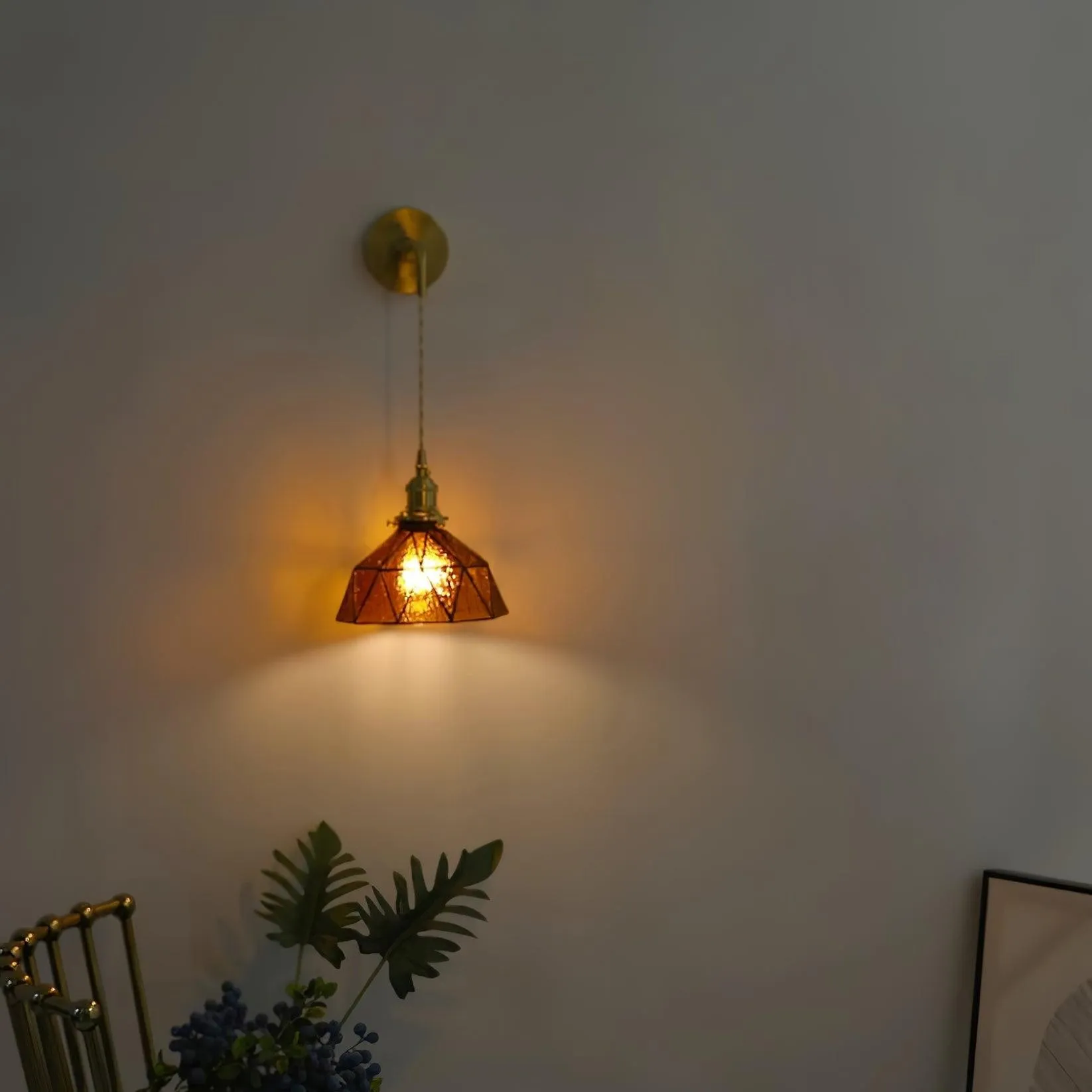 Retro Pastoral Glass Wall Lamp KL613