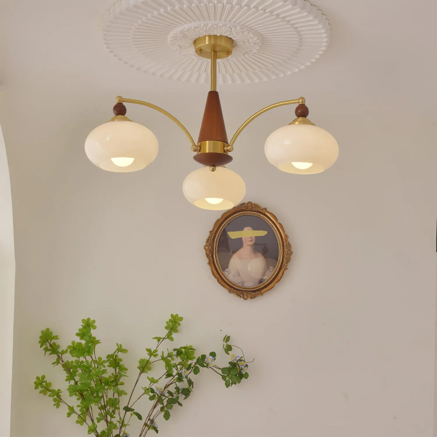 Vintage Multihead Persimmon Chandelier KL609