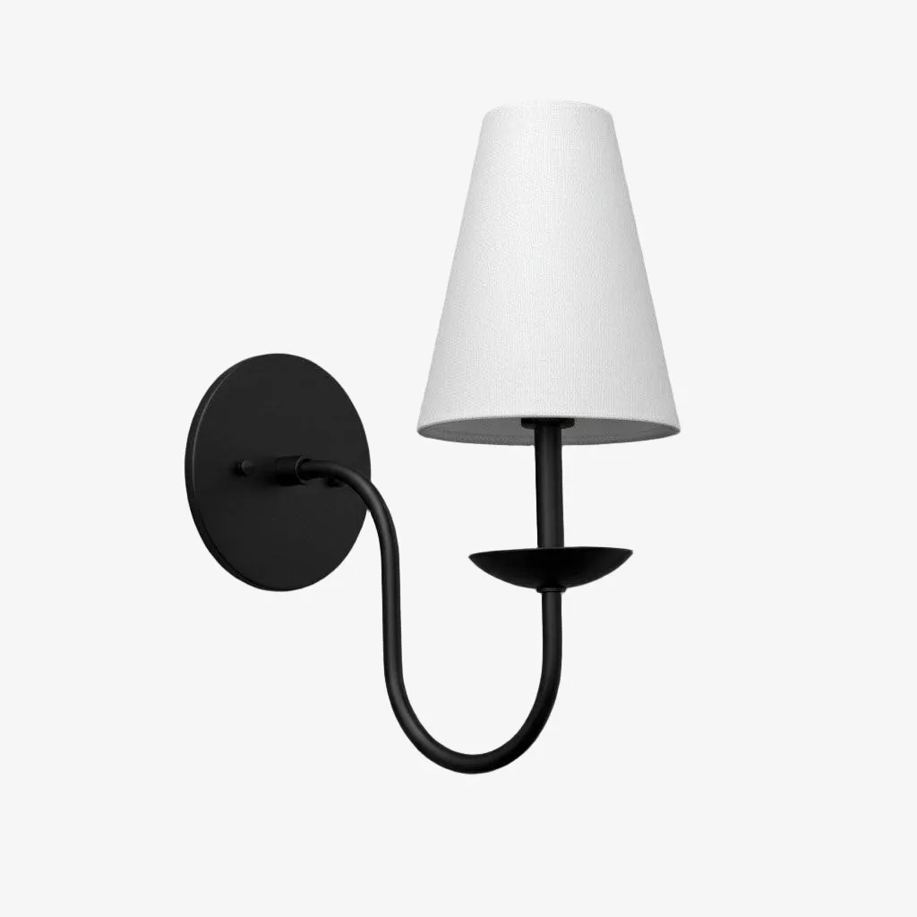 Curva Metal White Linen Sconce - Classic Brass Wall Light for Bedrooms KL1520
