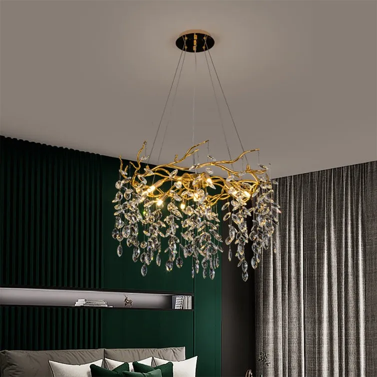 Golden Crystal Branch Chandelier