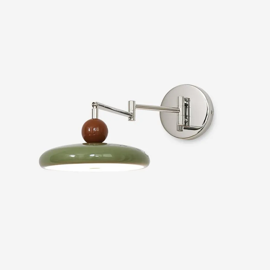 Cream Style Adjustable Swing Arm Disc Reading Wall Lamp KL458