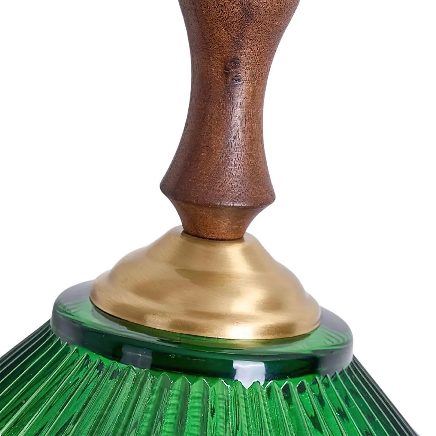 Elunaris Vintage Trumpet Shape Pendant Light with Green Glass Shade for Dining Room KL2256