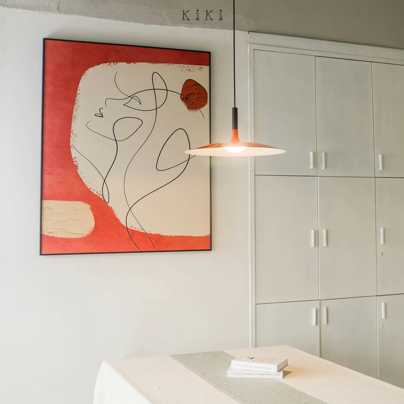 Aplomb Large Pendant Lamp - Minimalist Resin LED Pendant Light for Kitchen