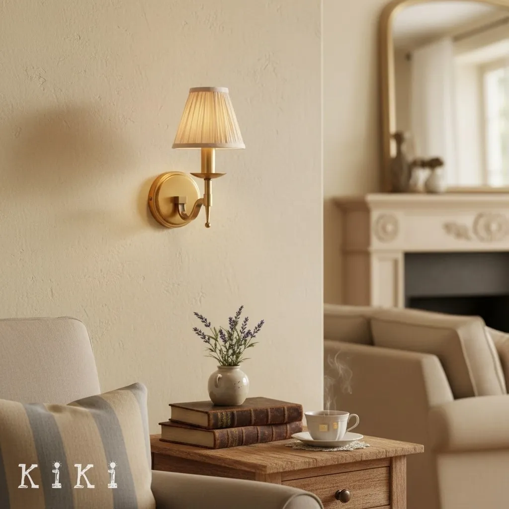 Tela Traditional Brass Wall Sconce - Classic Curved Arm Sconce for Hallway KL1787