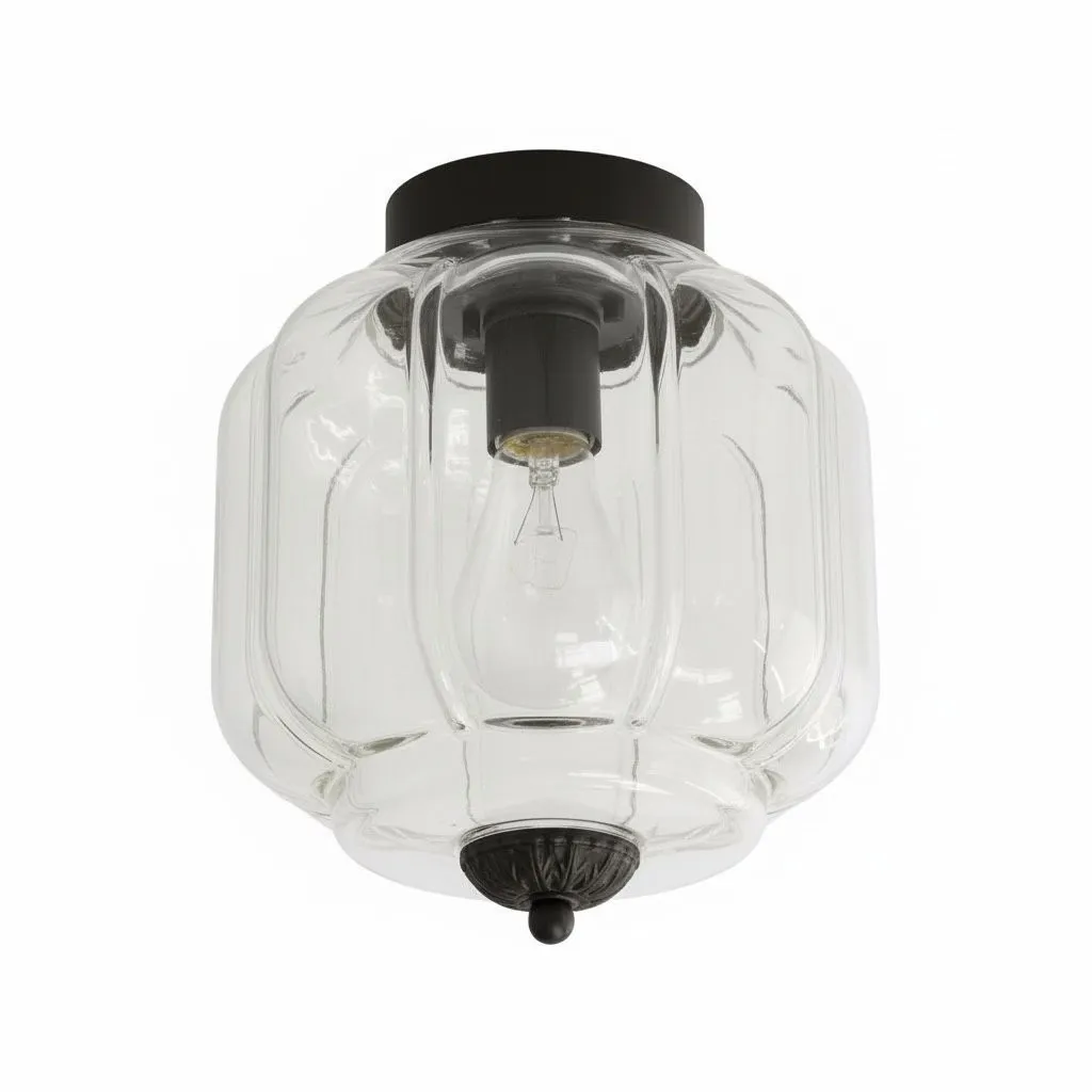 Eloise Pumpkin Inspired Retro Design Glass Ceiling Light - Accent Lighting for Living Room KL1393