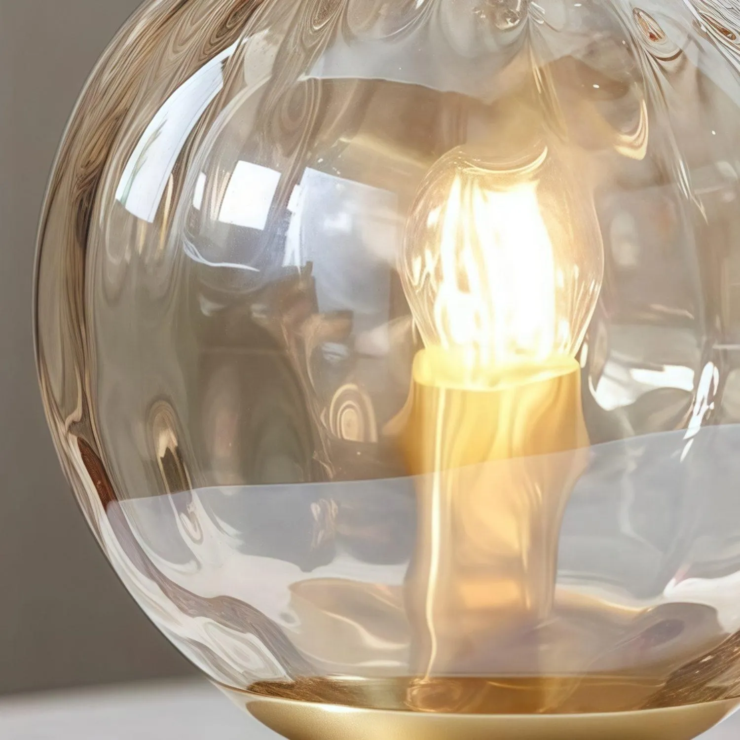 Tracian Modern Dimple Globe Table Lamp - Brass Ambient Decorative Lamp for Bedroom or Lounge KL2007