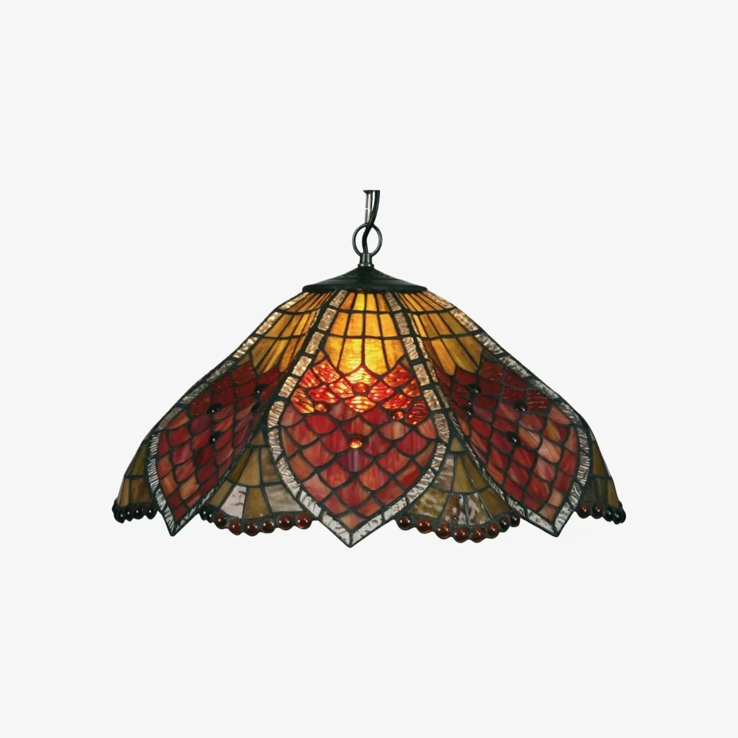 TF Orsino Vintage Art Deco Pendant Light - Textured Glass Lighting for Bedrooms & Halls KL1852