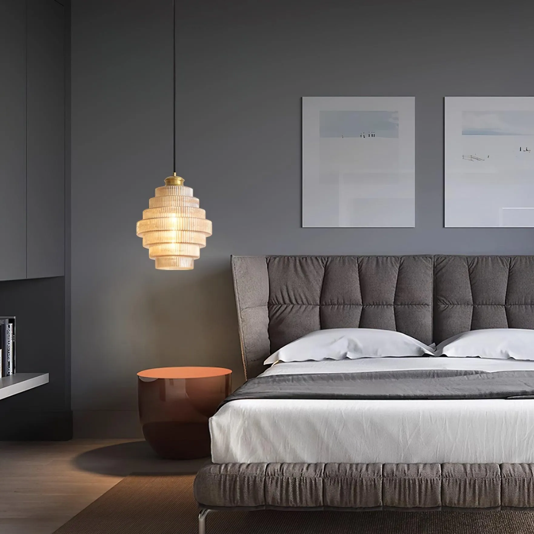 Bottis Layered Glass Pendant Light - Honey Pot Shade Pendant Lamp for Living Room KL467