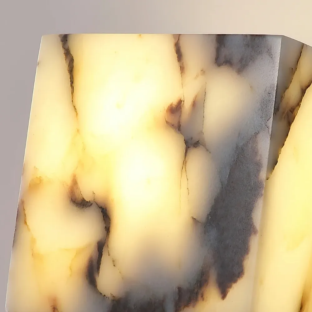 Alverra Modern Wall Sconce Geometric Stone Design - Ambient Wall Lighting for Living Space KL2364
