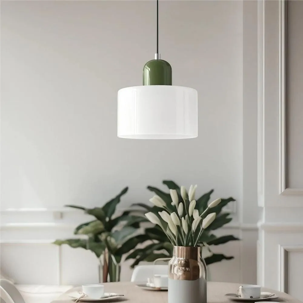 Morandi Cylinder Stained Glass Pendant Light KL17