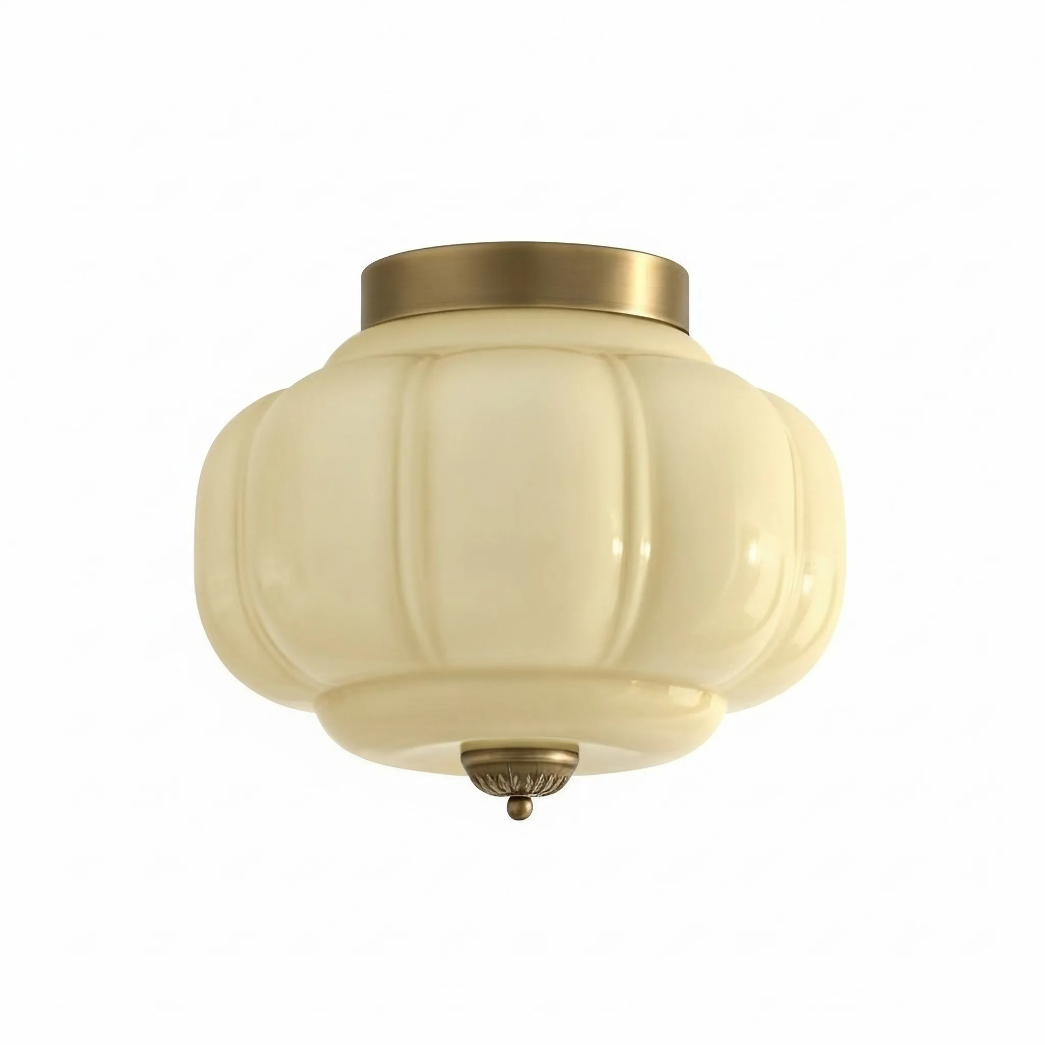 Eloise Pumpkin Inspired Retro Design Glass Ceiling Light - Accent Lighting for Living Room KL1393