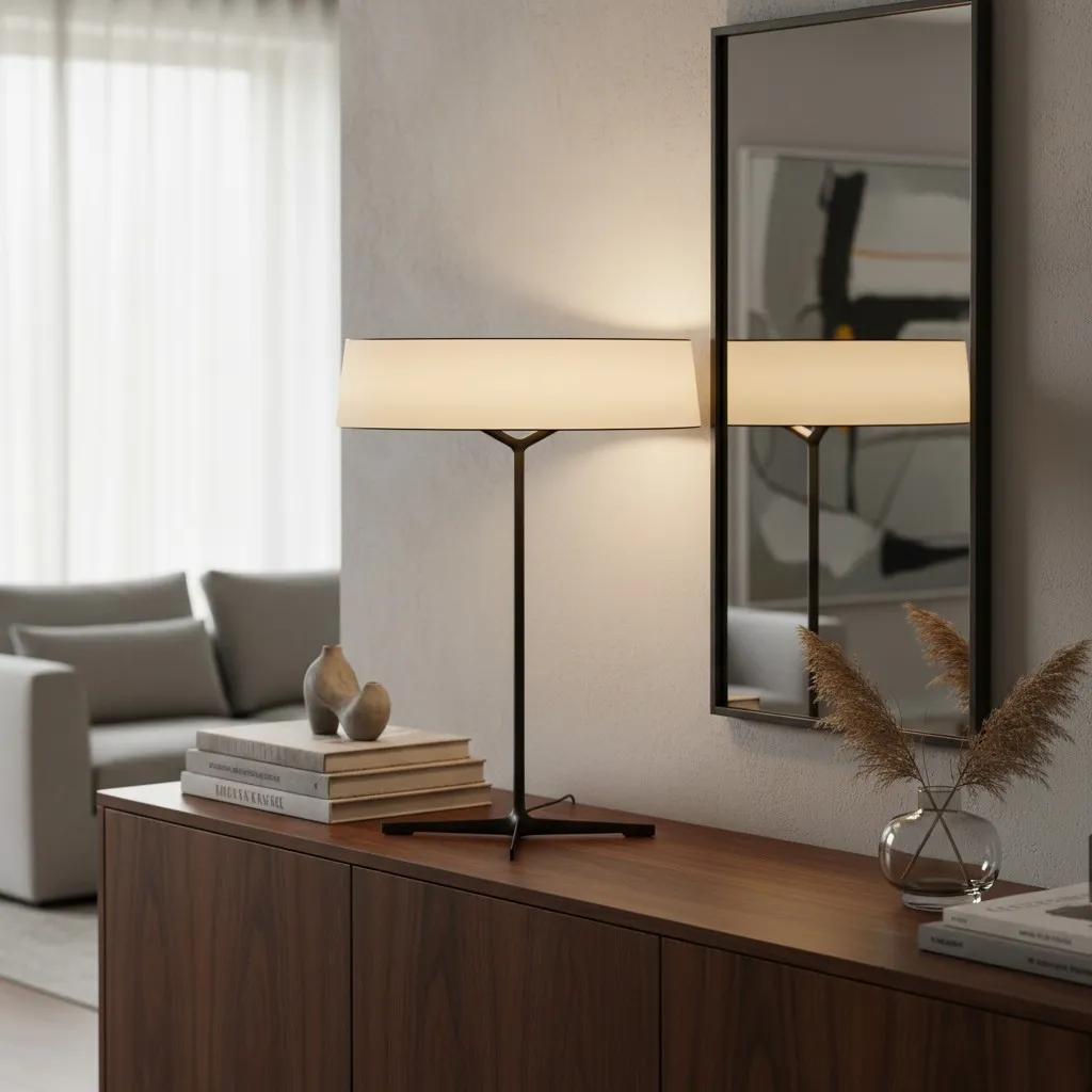 Delvara Modern Decorative Table Lamp - Metal Base Desk Lamp with Parchment Shade for Nightstand KL2296