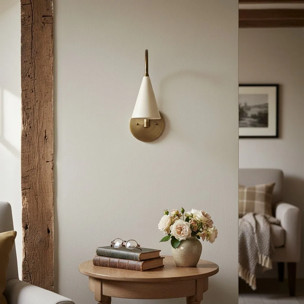 Curva Metal Vintage Wall Sconce  - Elegant Cone Shade for Bedrooms KL1511