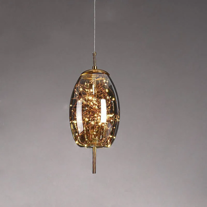 Scandinavian Cylinder Oval Glass Pendant Light KL320