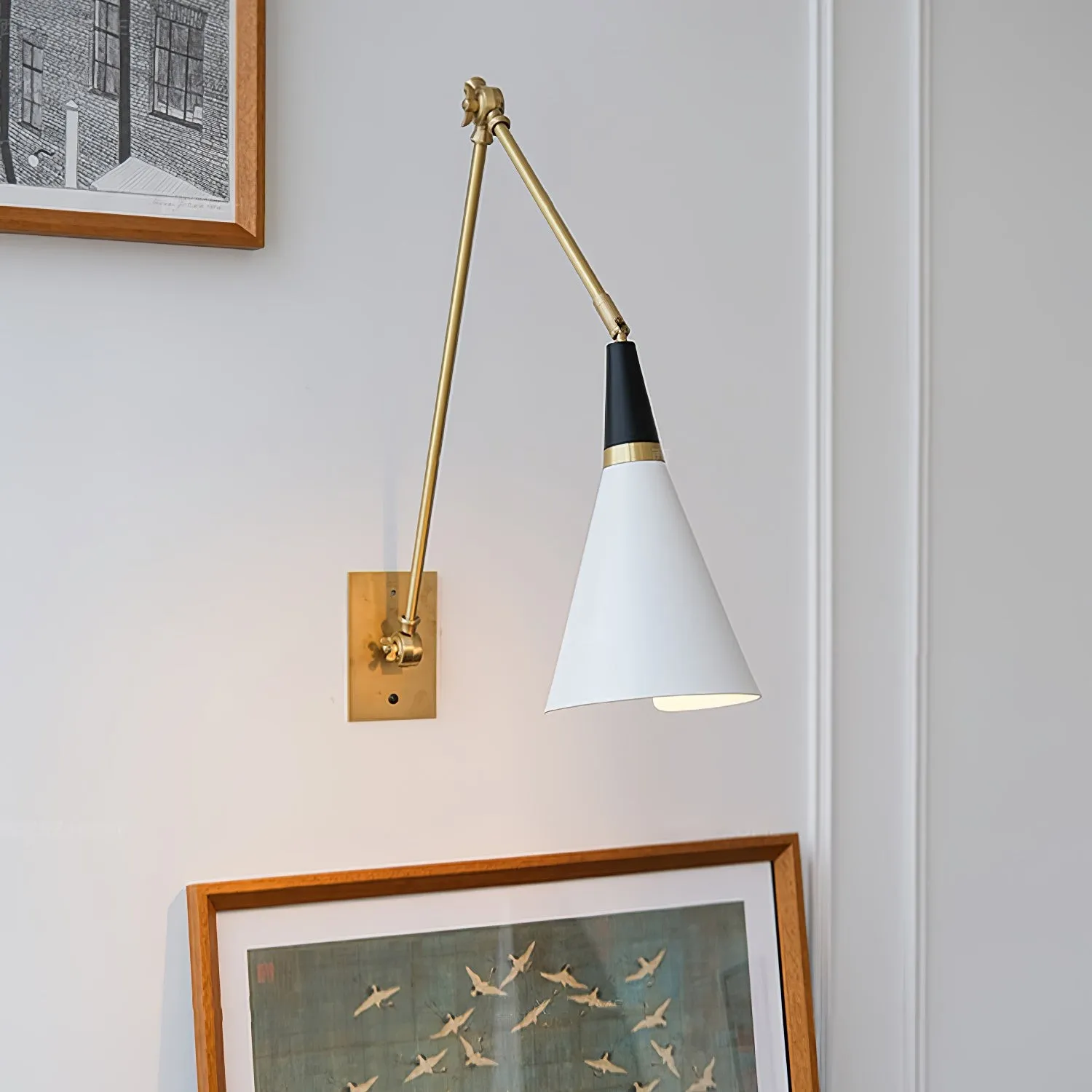 Vintage Metal Adjustable Swing Arm Wall Lamp KL842
