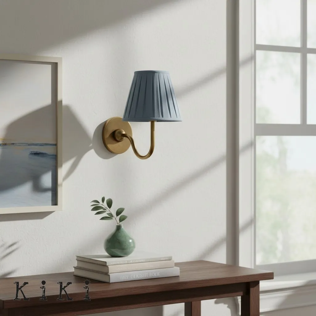 Luvora Vintage Pleated Shade Wall Lamp - Refined Linen Sconce For Bathroom or Corridor KL1272