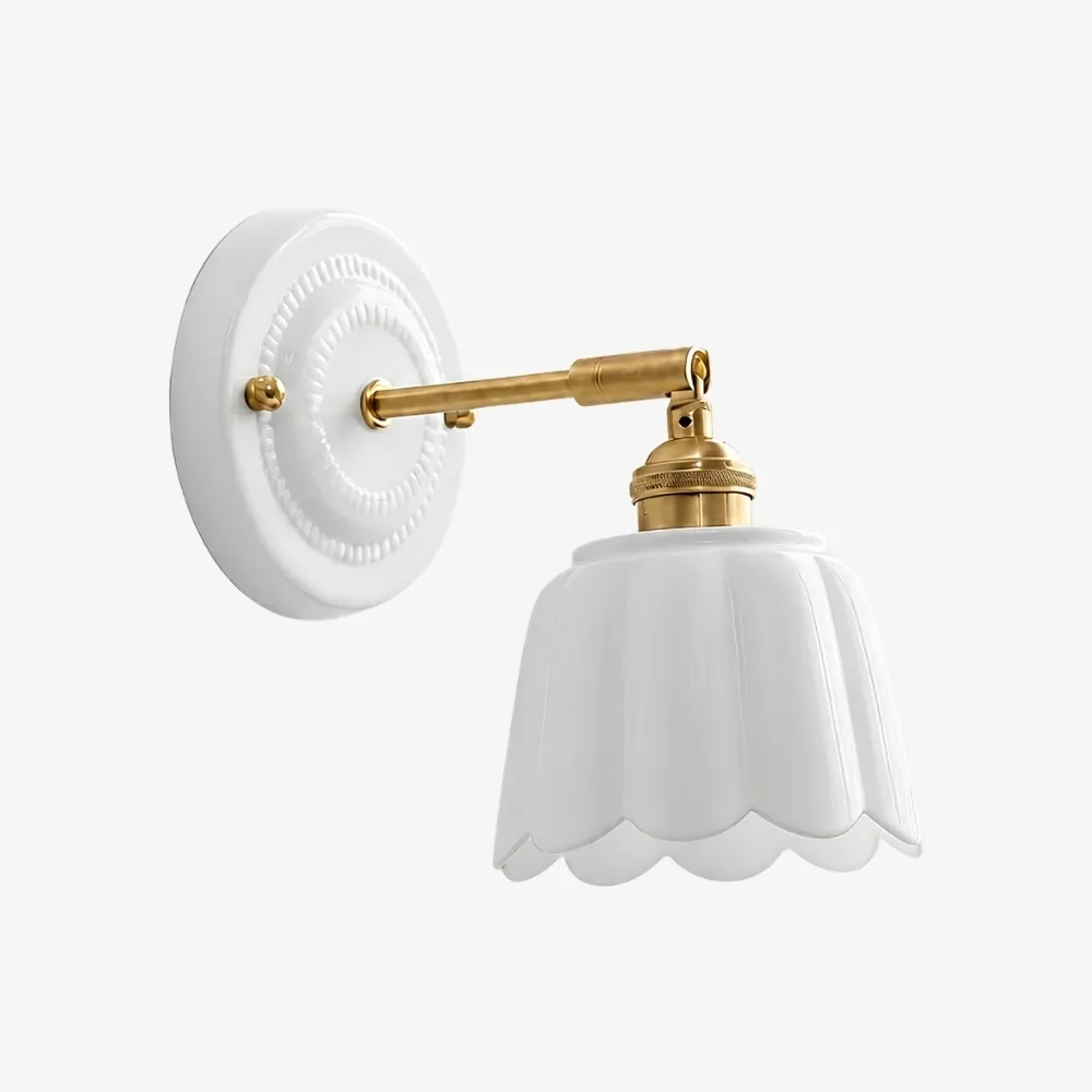 Cienax Retro Ceramic Flower Wall Sconce for Bedroom or Living Room A56
