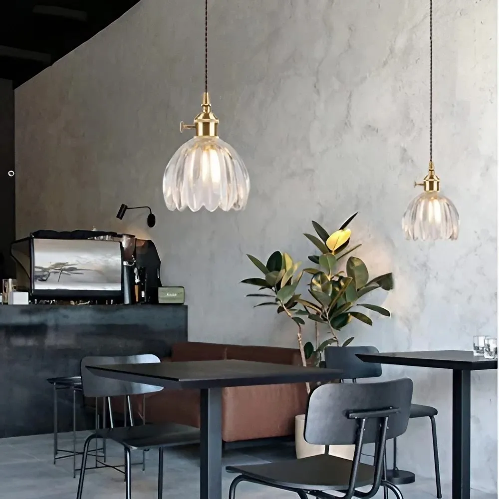 Vintage Glass Flower Pendant Light KL61
