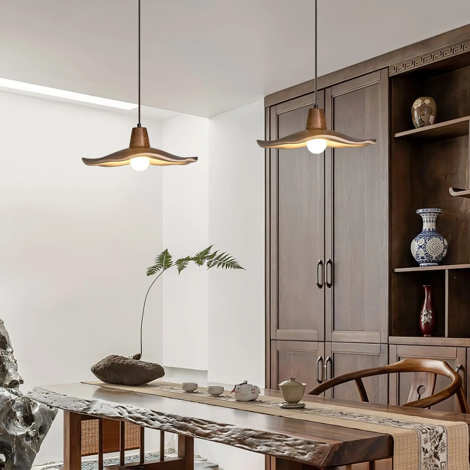 Black Imitation Walnut Wood Grain Kitchen Pendant Lamp KL716