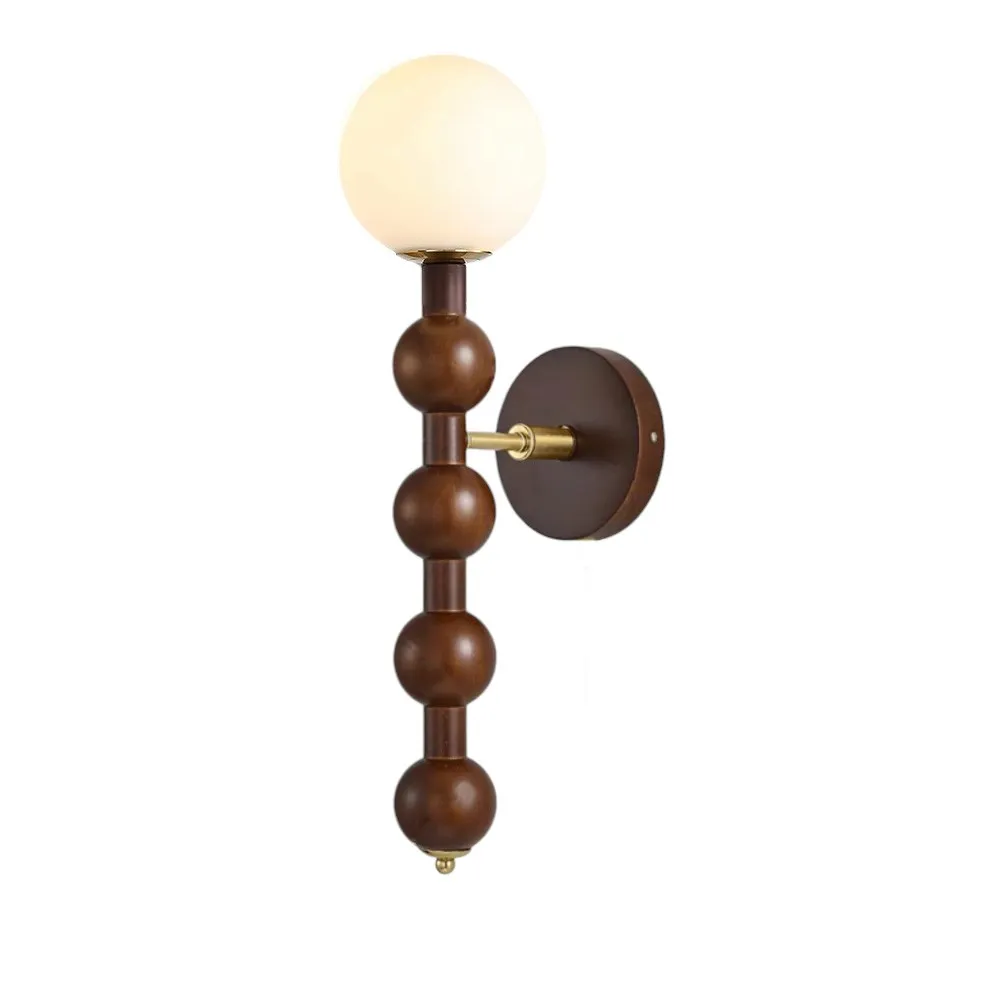 Country French Wooden Gourd Ball Wall Lamp KL144