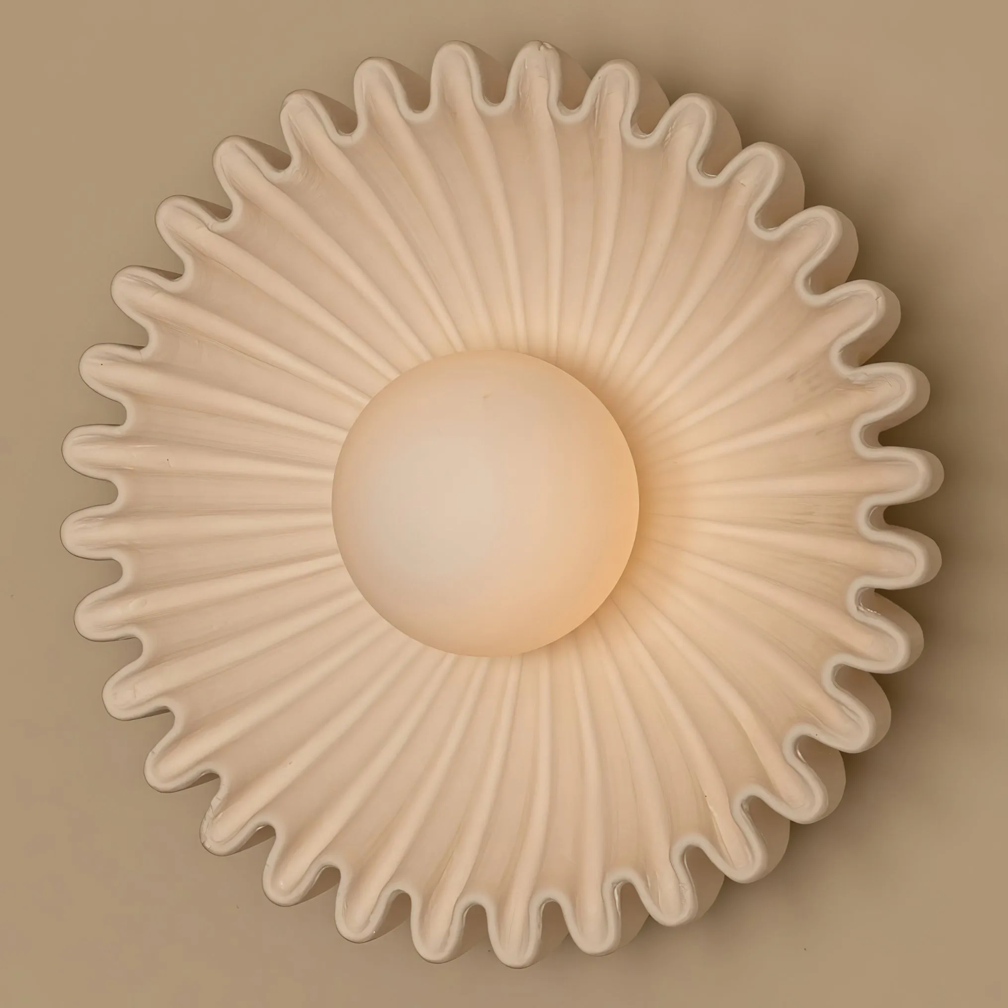 Sculptural Ceramic Wall Sconce – Opal Globe Sconce with Ceramic Finish KL246