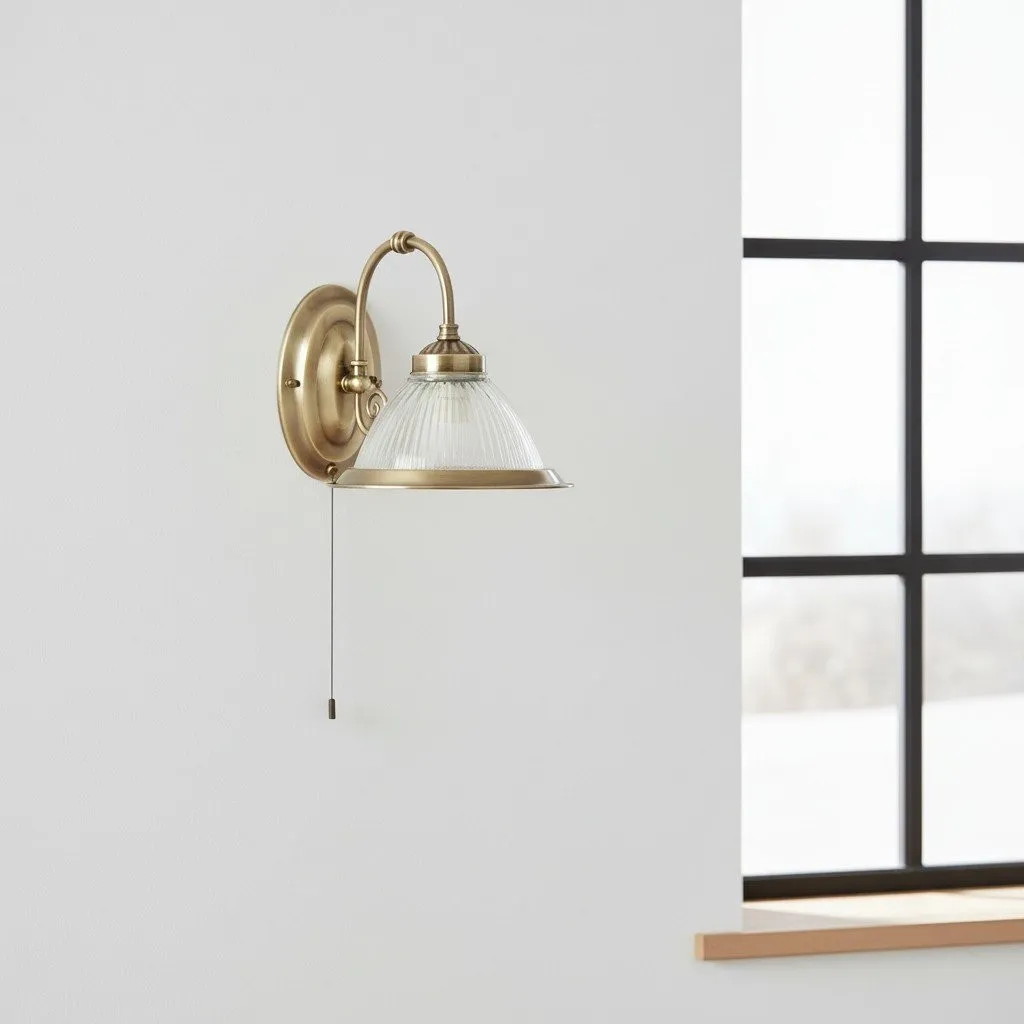 TF Vintora Ribbed Glass Wall Lamp - Industrial Bell Shape for Diner and Hallway KL1959