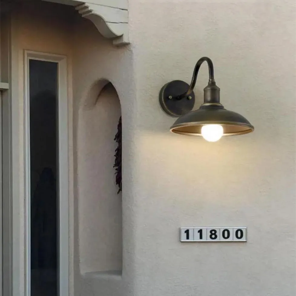 Retro Industrial Bowl Shaped Outdoor Waterproof Wall Light KL810