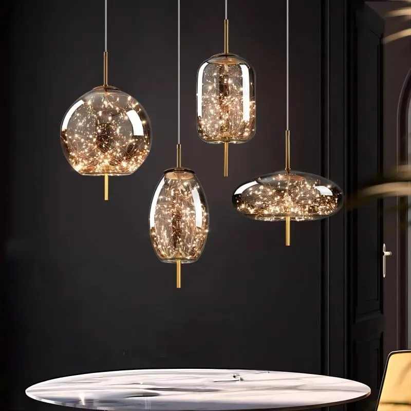 Scandinavian Cylinder Oval Glass Pendant Light KL320