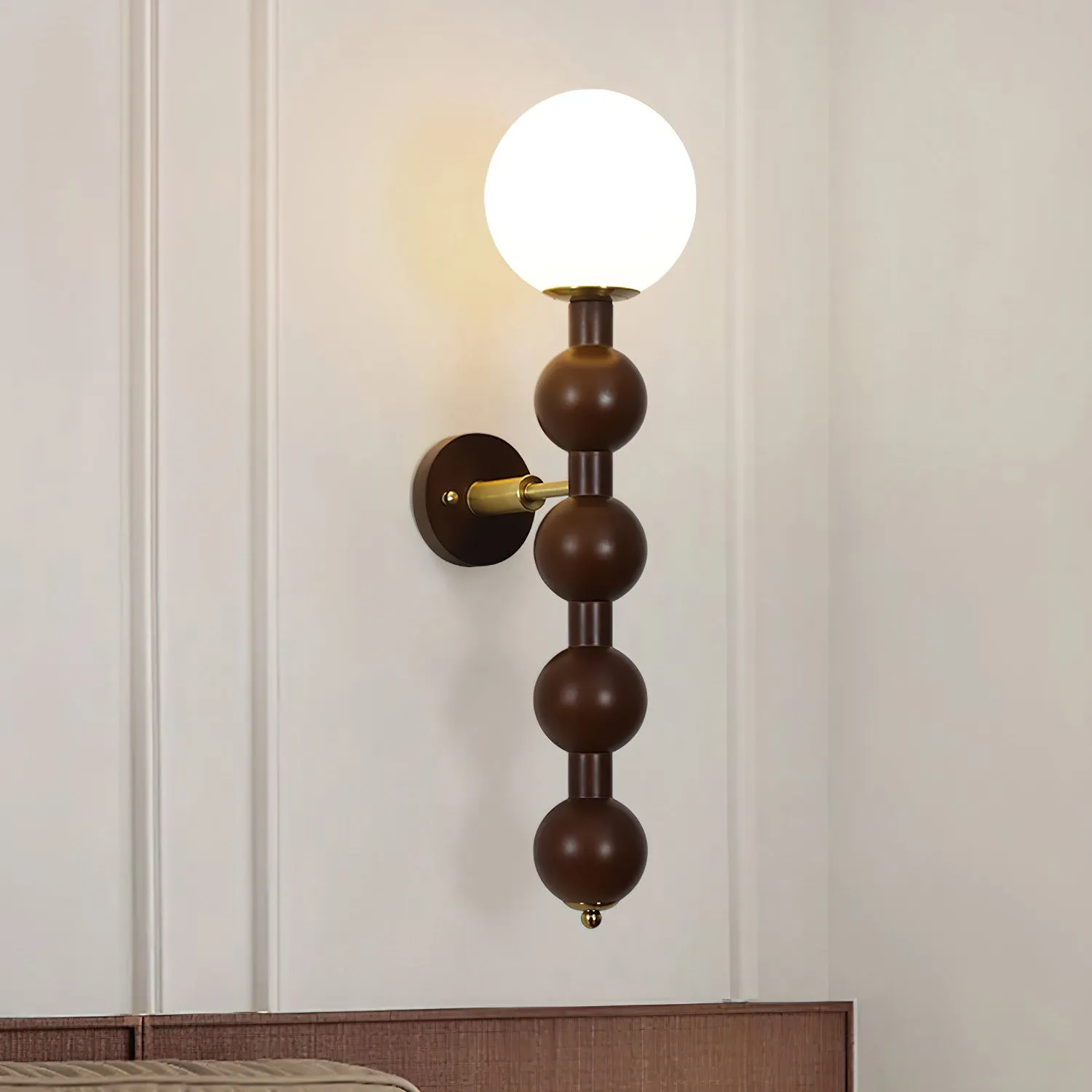 Country French Wooden Gourd Ball Wall Lamp KL144