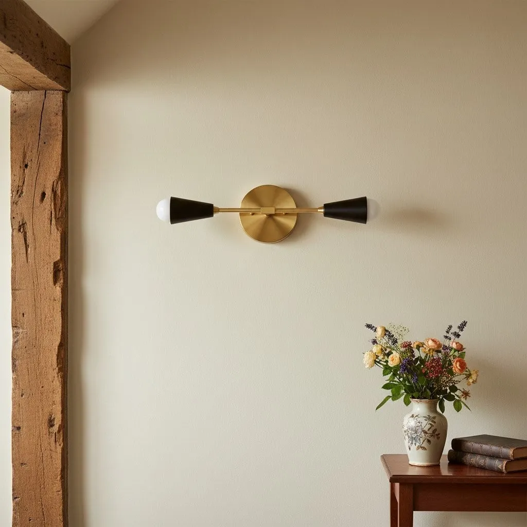 Mobilux Line Minimalist Vanity Light Fixture - Mid Century Bathroom Sconce KL1407