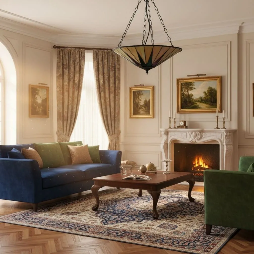 TF Dark Star Design Stained Glass Ceiling Light - Versatile Lighting for Living Room KL1989
