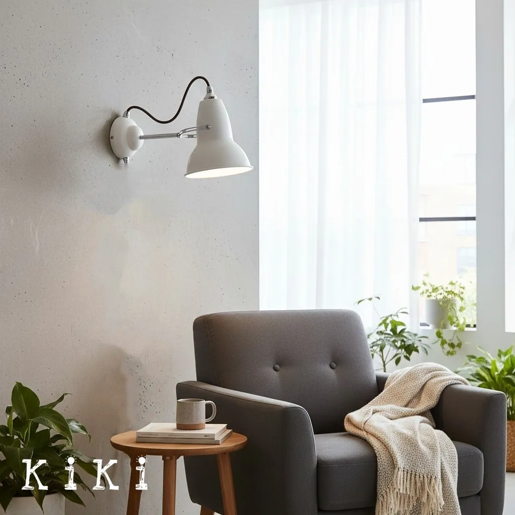 Modryx Industrial Adjustable Wall Light - Minimalist Lighting for Bedside Reading Space KL2141