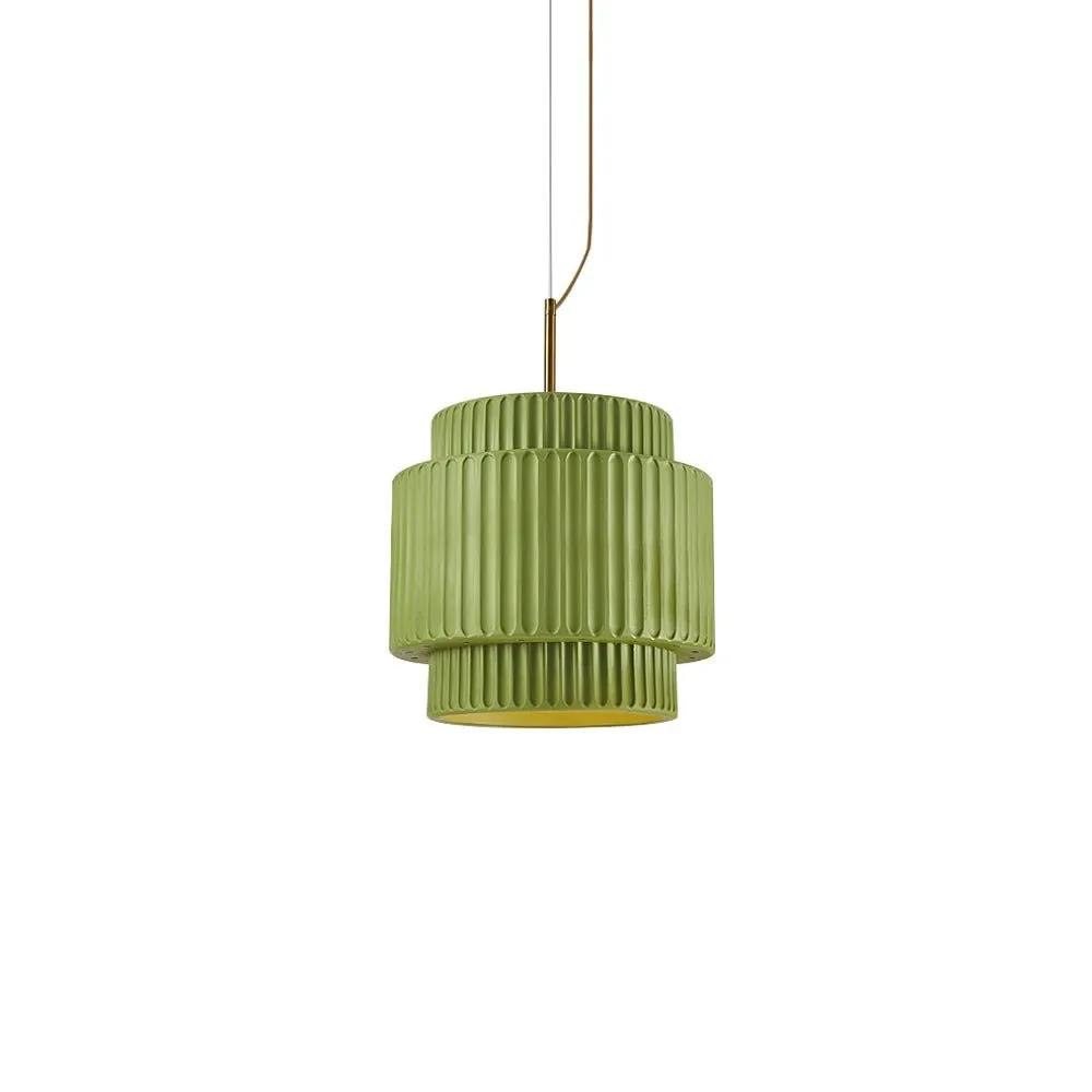 Cream Style Resin Drum Pendant Light KL170