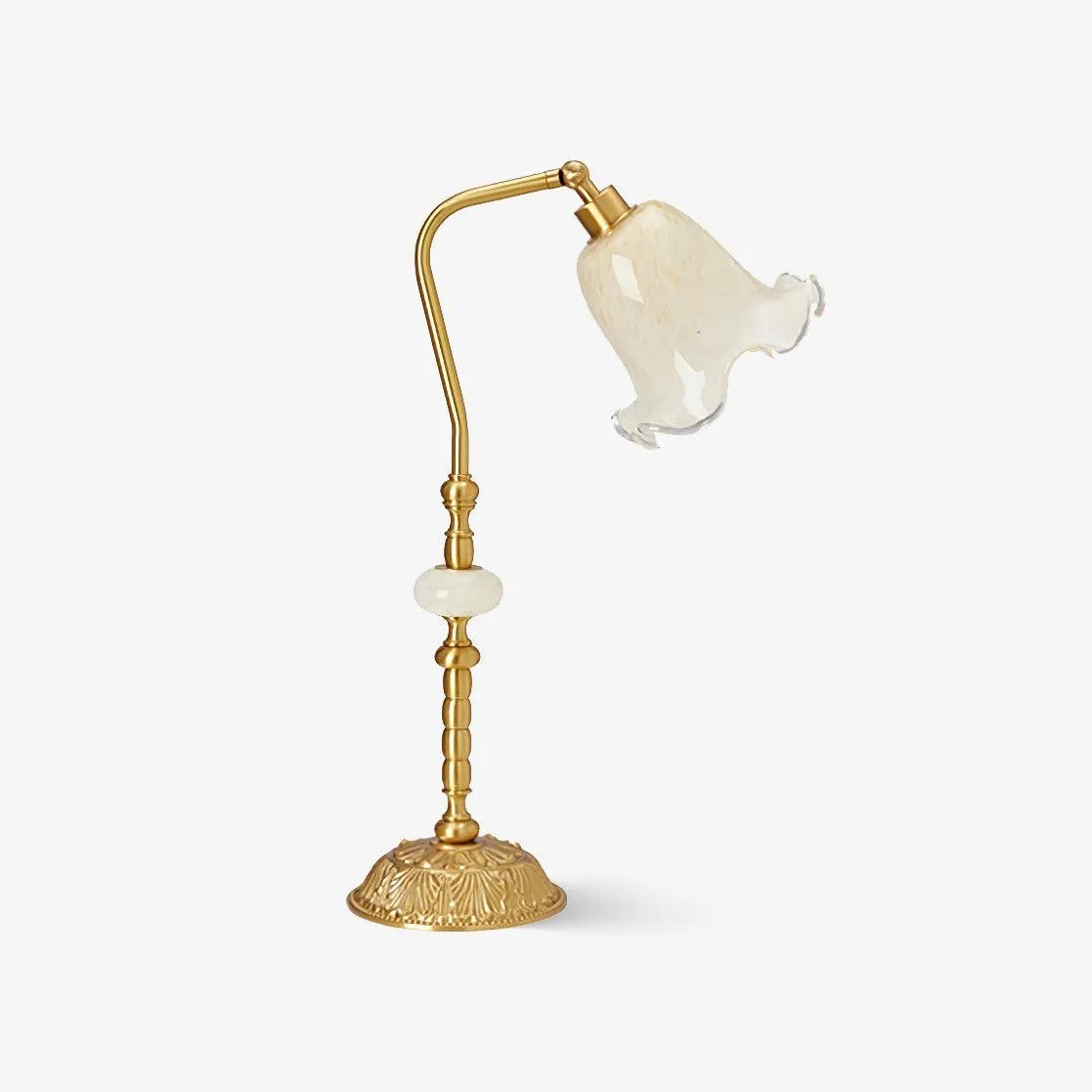 Classic Stylish White Tulip Brass Table Lamp KL718