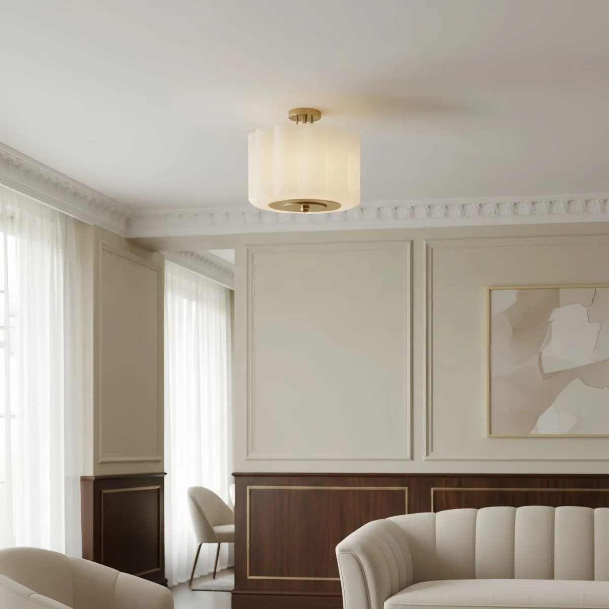 Enoravelo Textured Glass Ceiling Light - Cozy Home Lighting for Indoor Spaces KL2207