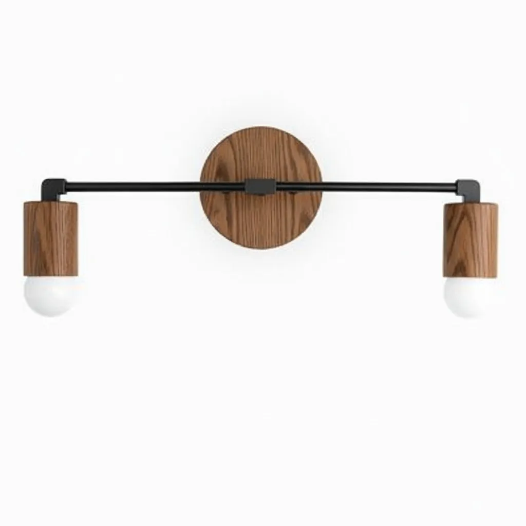 Mobilux Line Wood and Vanity Light - Bohemian Bathroom Lighting Fixture KL1469