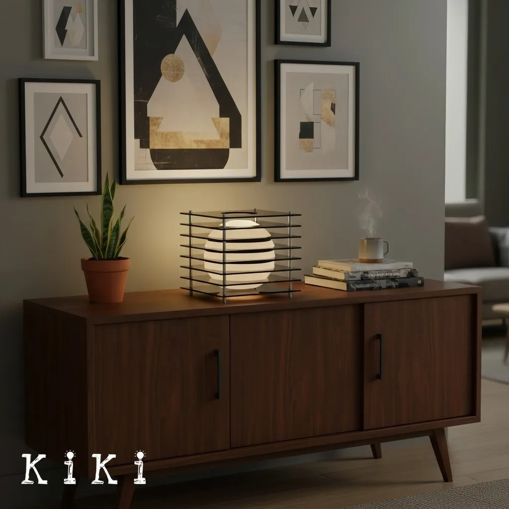 Afterglow Cube Table Lamp - Geometric Sphere Lighting for Bedroom Lighting KL2062