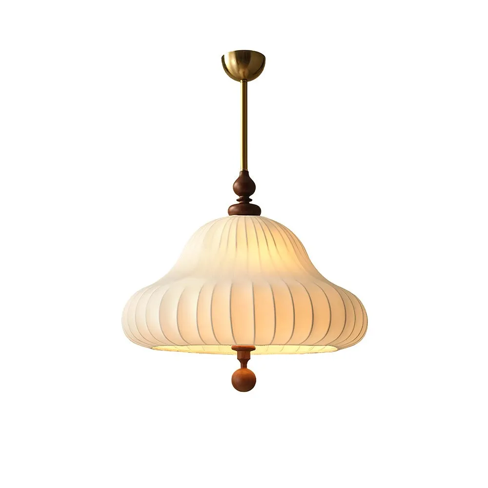 Modern Creative Retro Wabi-Sabi Style Fabric Wood Pendant Light KL425