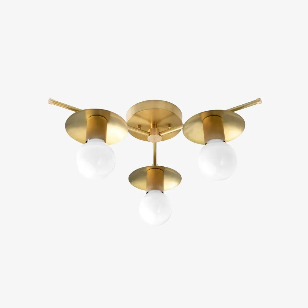 Radiro Globe Industrial Art Deco Light - Unfinished Brass Ceiling Light with Backsplashes KL1438