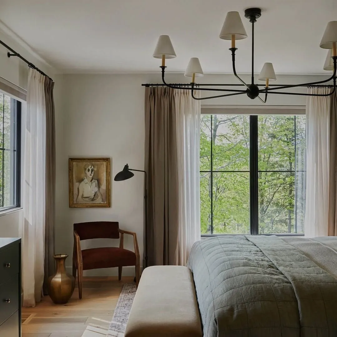 Modern Industrial Metal Chandelier – Luxury Linen Shade Design for Dining or Living Room KL1218