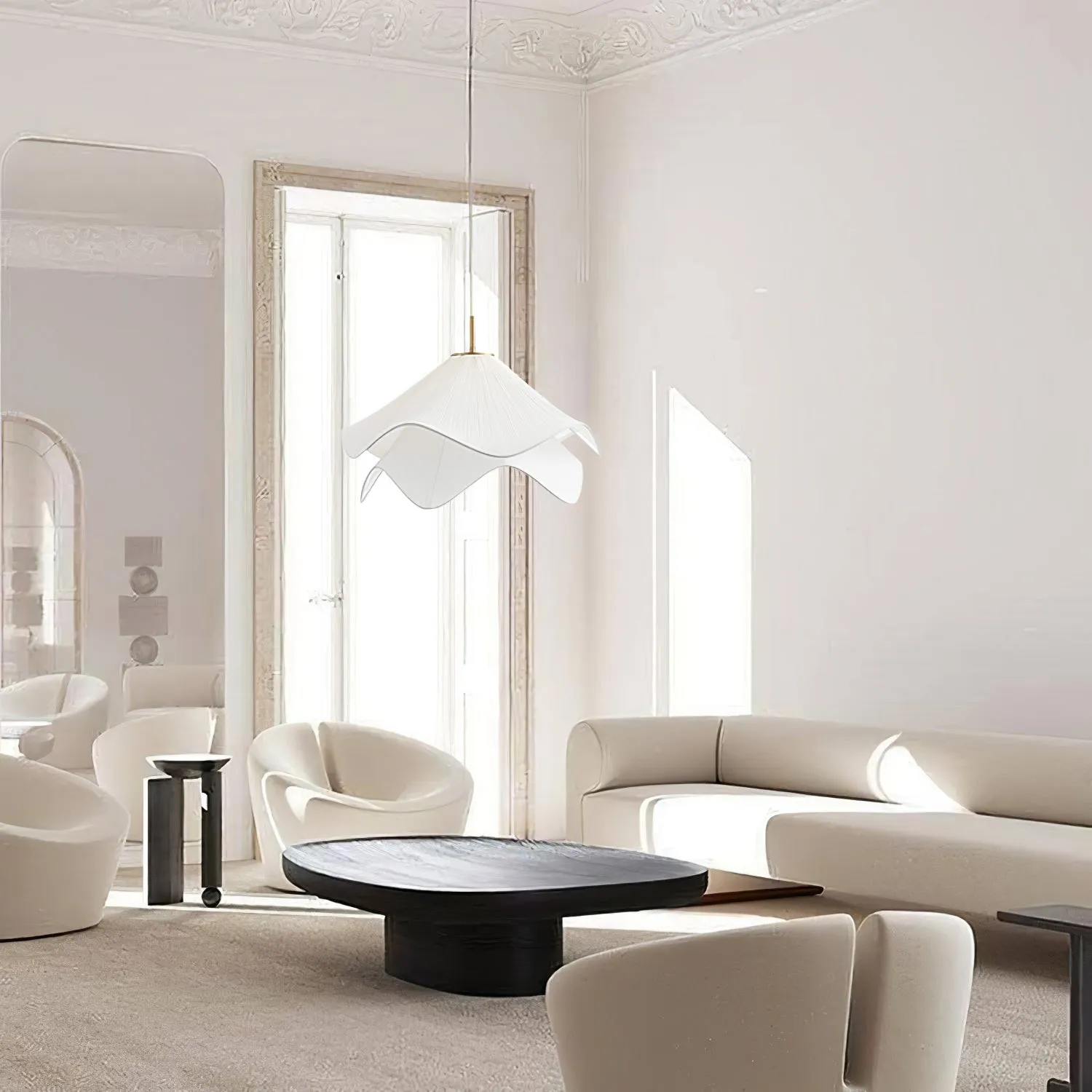 Ethereal Bloom Sculptural Fabric Pendant Light – Modern Floral-Inspired Lighting for Dining & Living Space KL1160