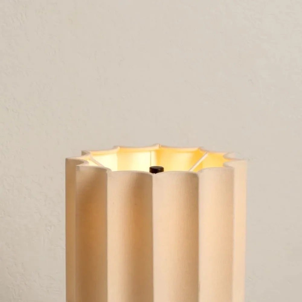 Cavilon Fan Shaped Linen Table Lamp - Modern Lighting for Living Room Decor KL2037