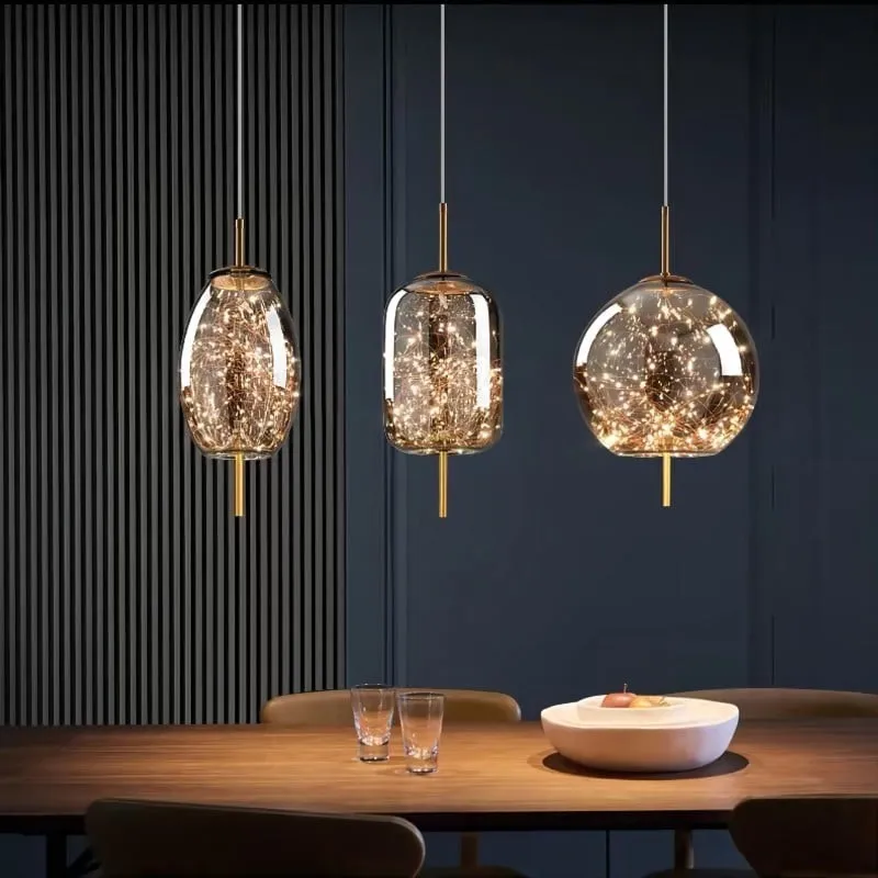 Scandinavian Cylinder Oval Glass Pendant Light KL320