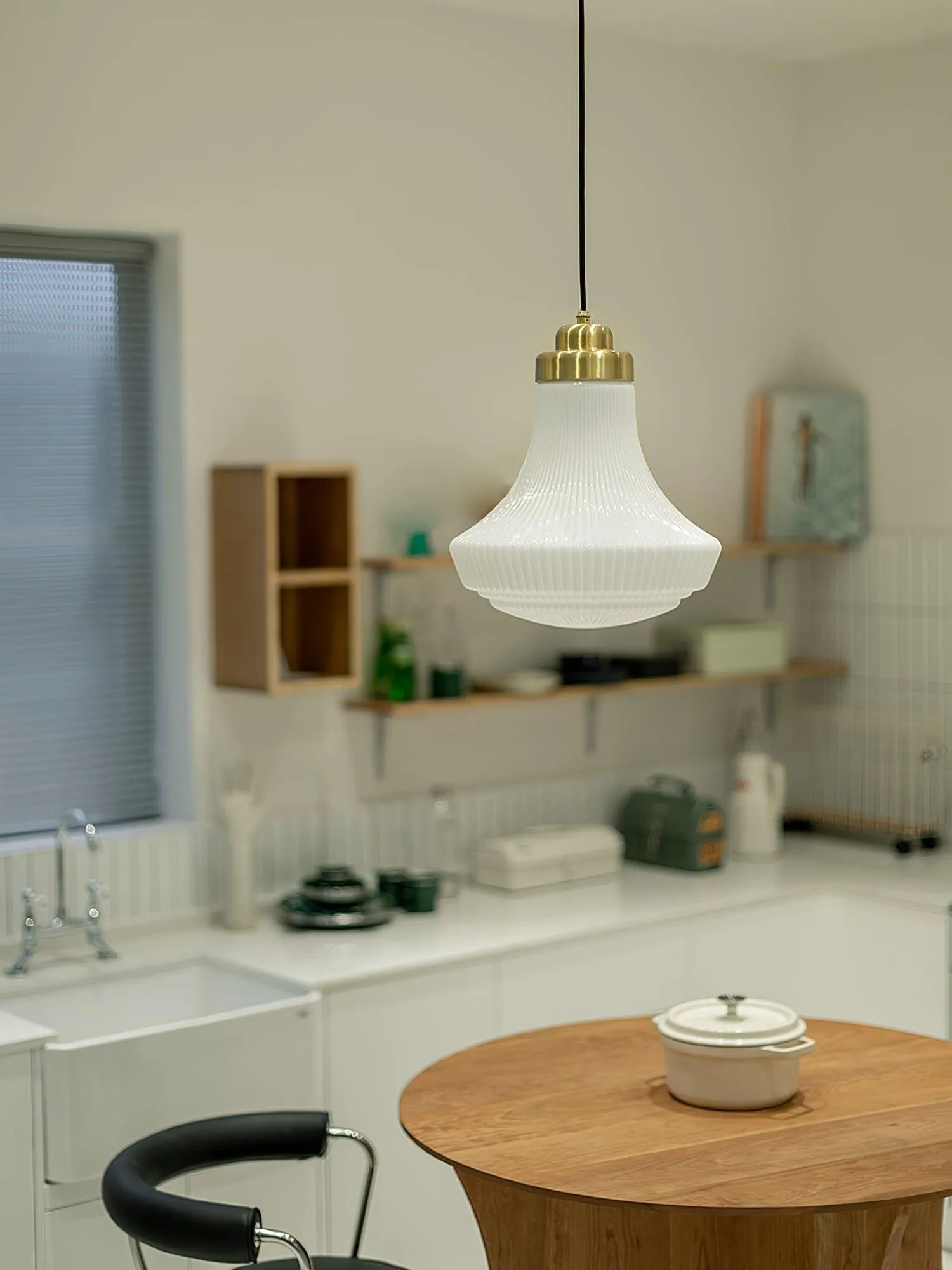Classical Brass Alabaster Glass Pendant Lamp KL646