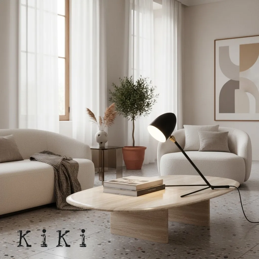 Geometric Metal Frame Tripod Table Lamp - Minimalist Modern Accent Light for Bedroom or Office
