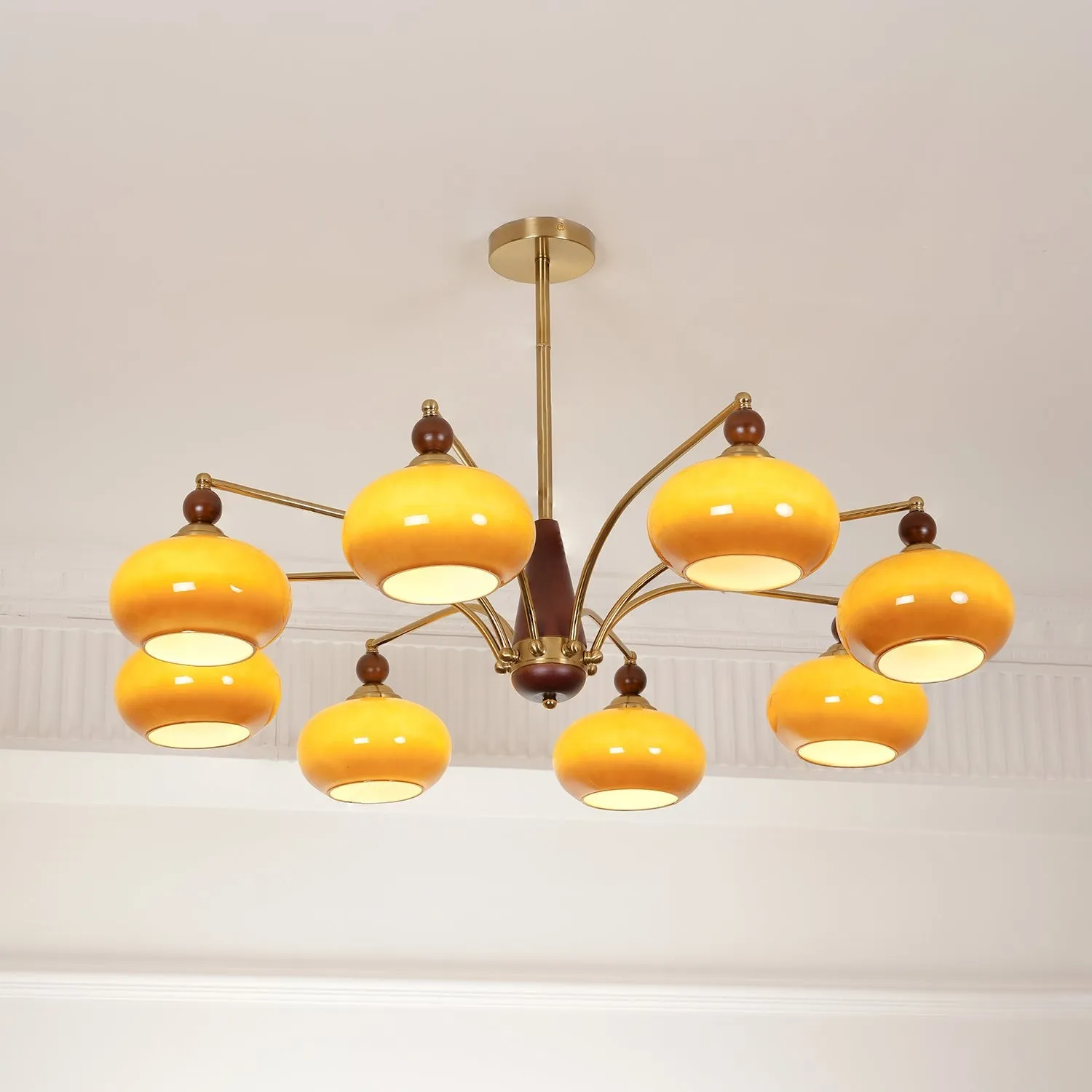 Vintage Multihead Persimmon Chandelier KL609