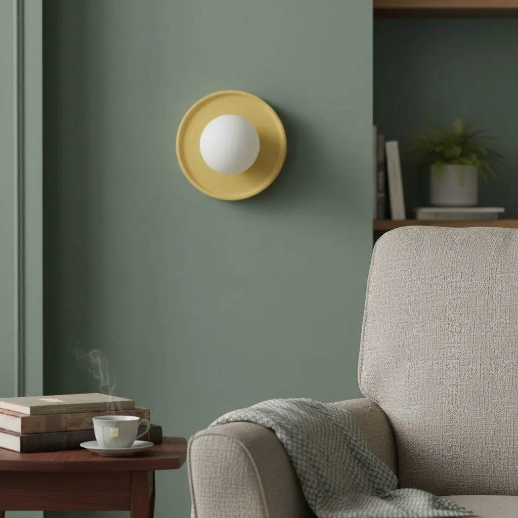 Soina Minimalist Globe Wall Light with Ceramic Base - Warm Ambient Lighting for Home KL1684