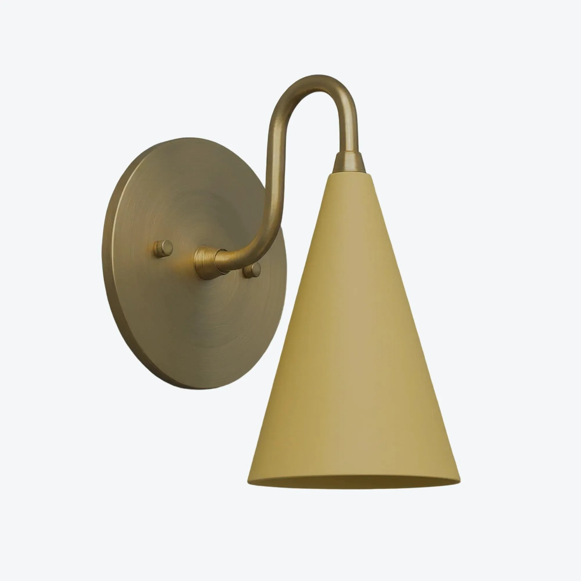 Curva Metal Cone Shade Sconce - Vintage Brass Wall Light for Entryway or Stairwell KL1720