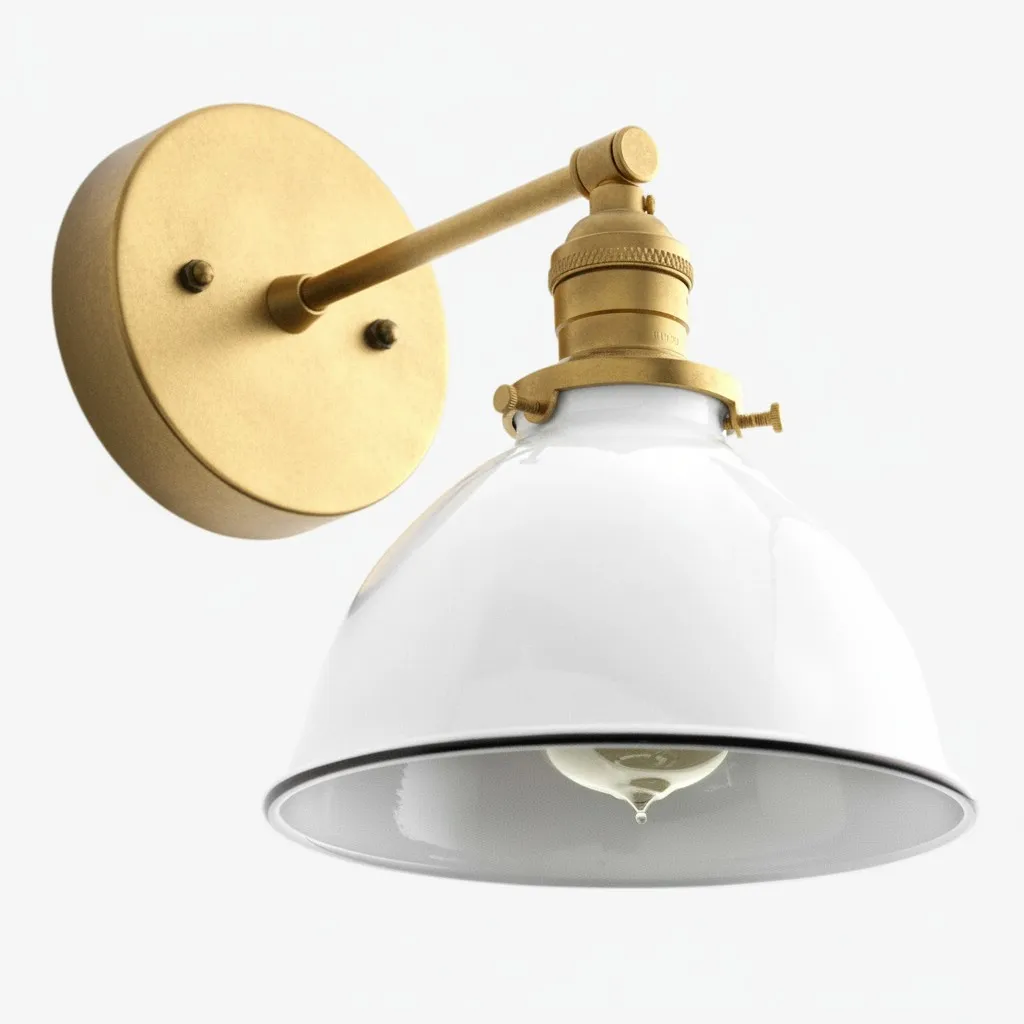 Conique Metal Wall Sconce - White Metal Shade - Industrial Modern Lighting KL1419